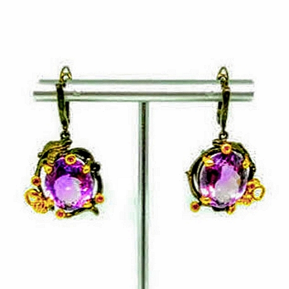Part of bundle Purple Amethyst  Sterling Silver and 114K Earrings bundle - Picture 3 of 5